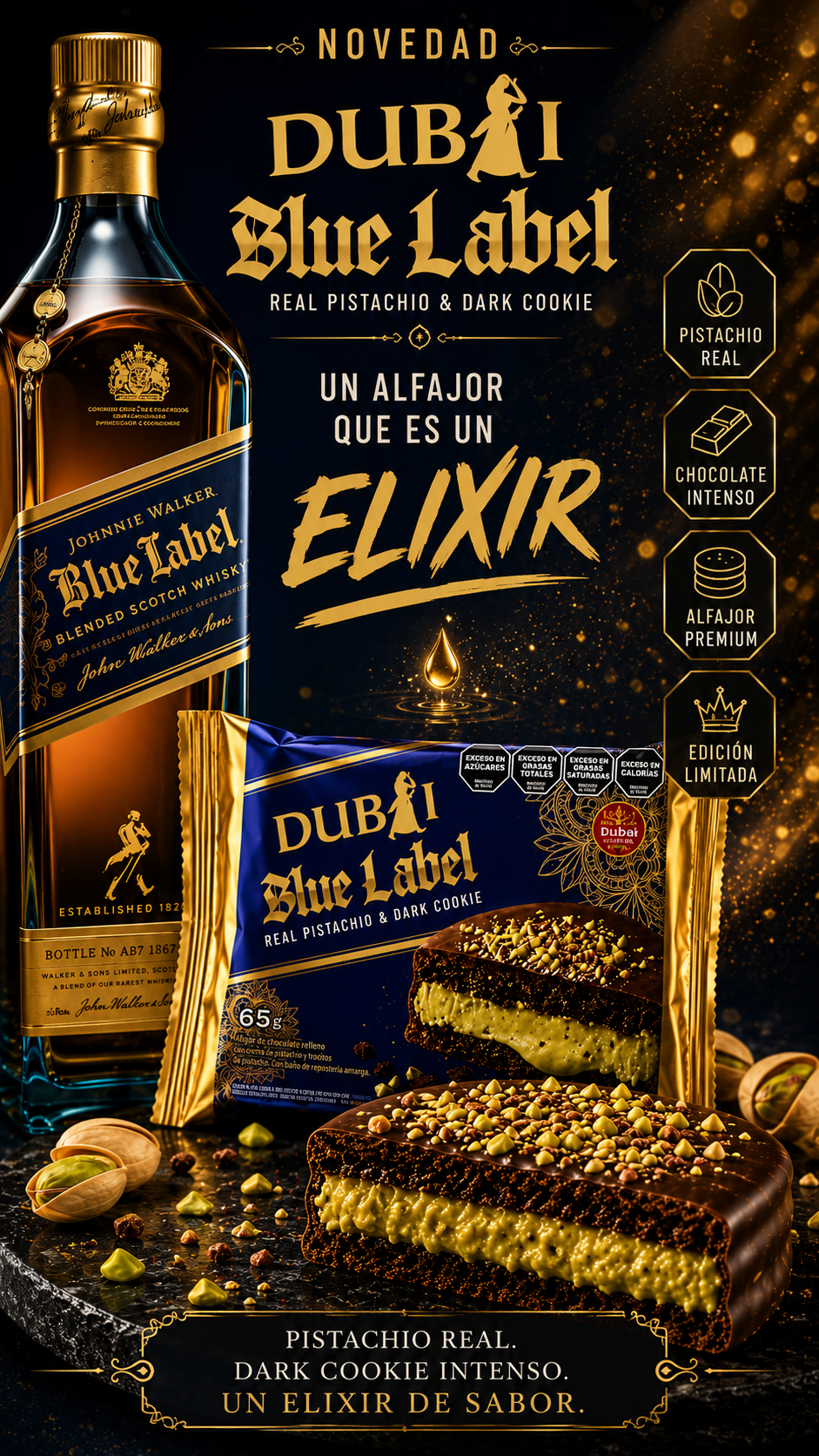 Publicidad Dubai Blue Label disponible en Tabaquería Reinar
